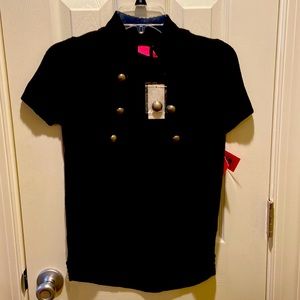 Takeout Girls Short sleeve three button sweater